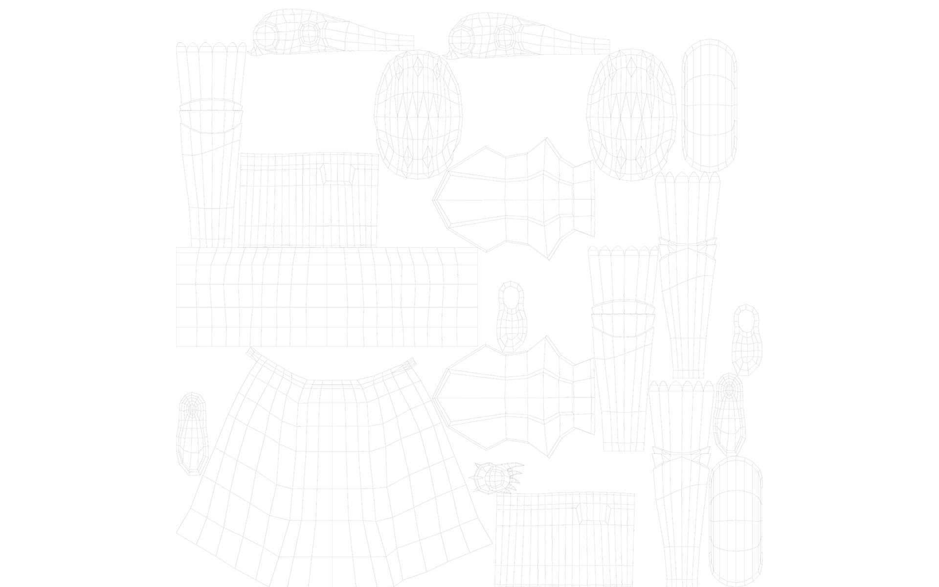 Anna strong Low-poly 3D model_50