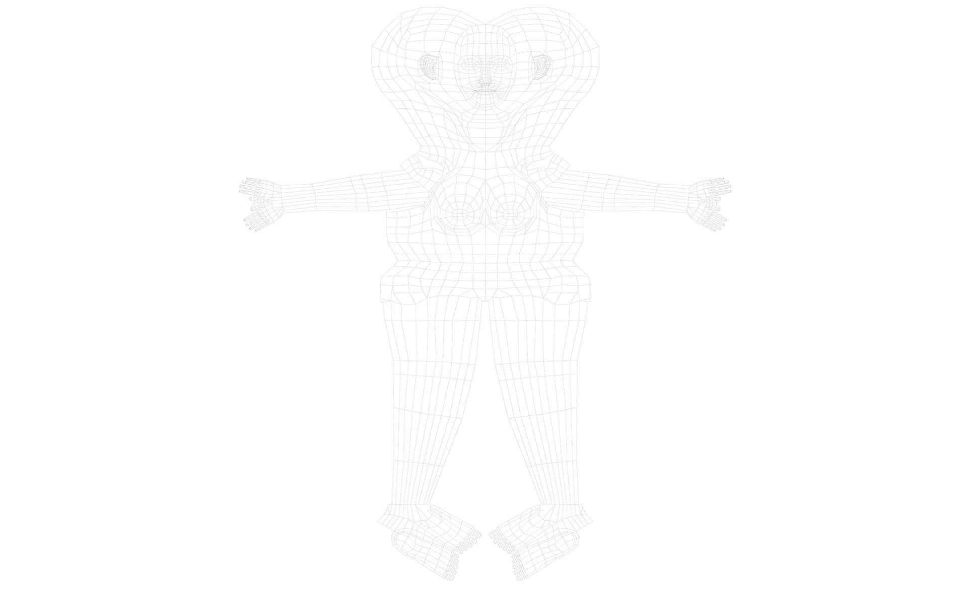 Anna strong Low-poly 3D model_53