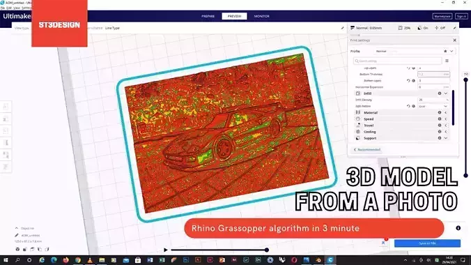 ALGORITHM 3d model from an image Rhino Grasshopper for  Free low-poly 3D model