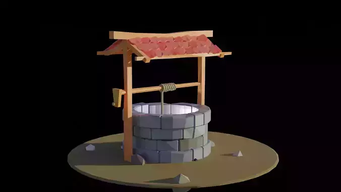 Low Poly Well 3d modeling Free 3D print model