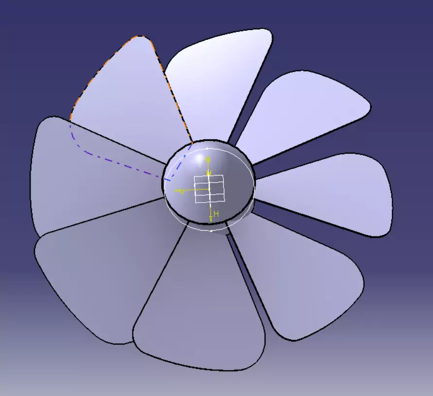 Propeller design model with eight blade  3D print model_0