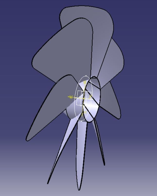 Propeller design model with eight blade  3D print model_3