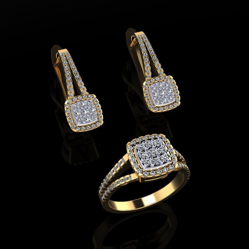 Ring and Earrings 154 3D print model_3