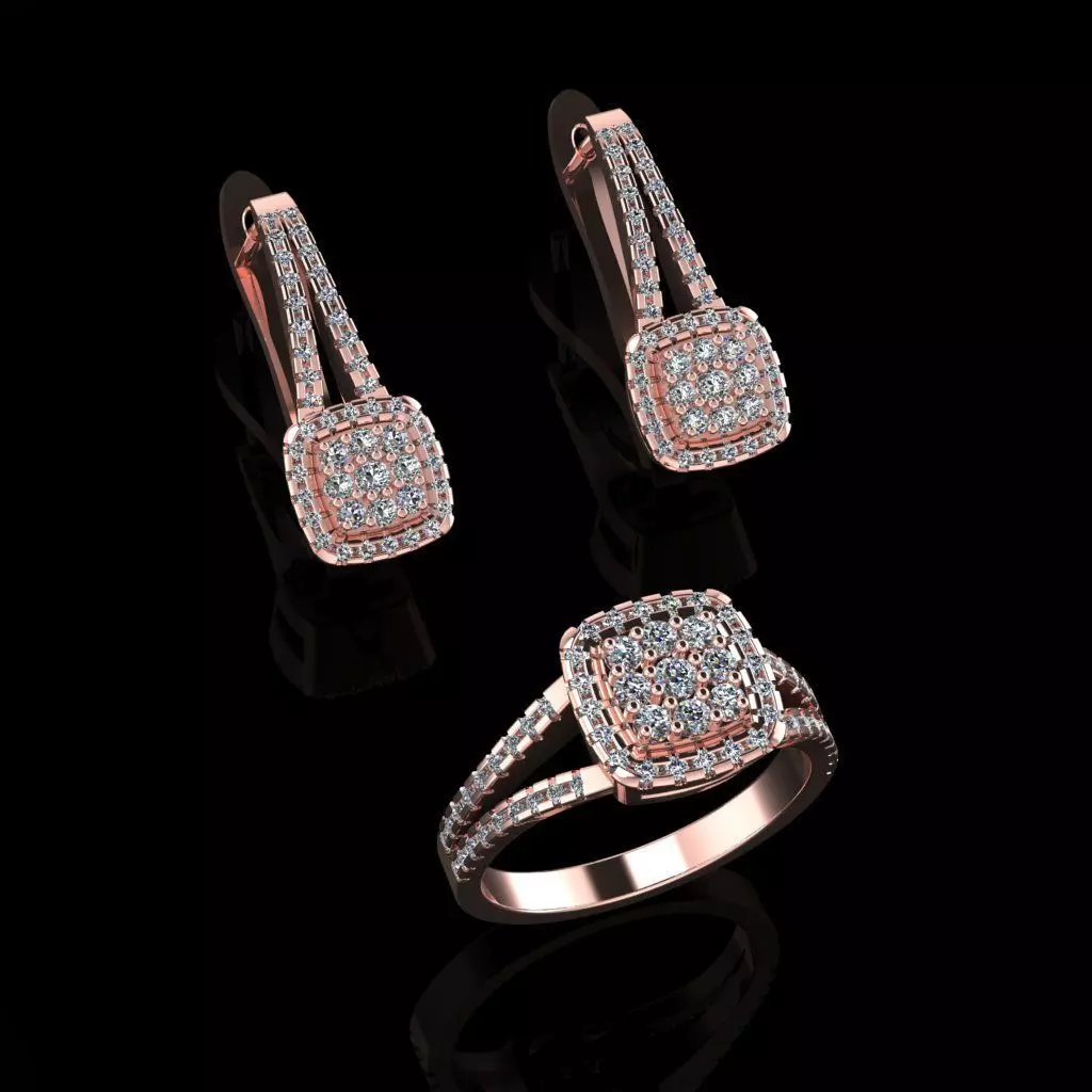 Ring and Earrings 154 3D print model_0