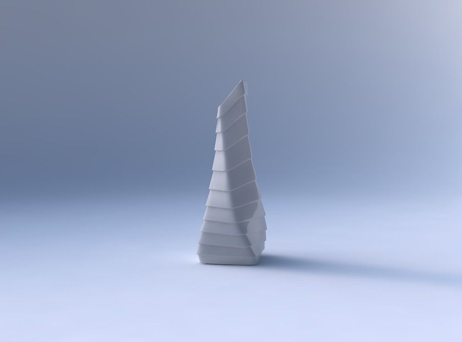 Vase twisted squeezed and bent rectangle with horizontal inve... 3D print model_4