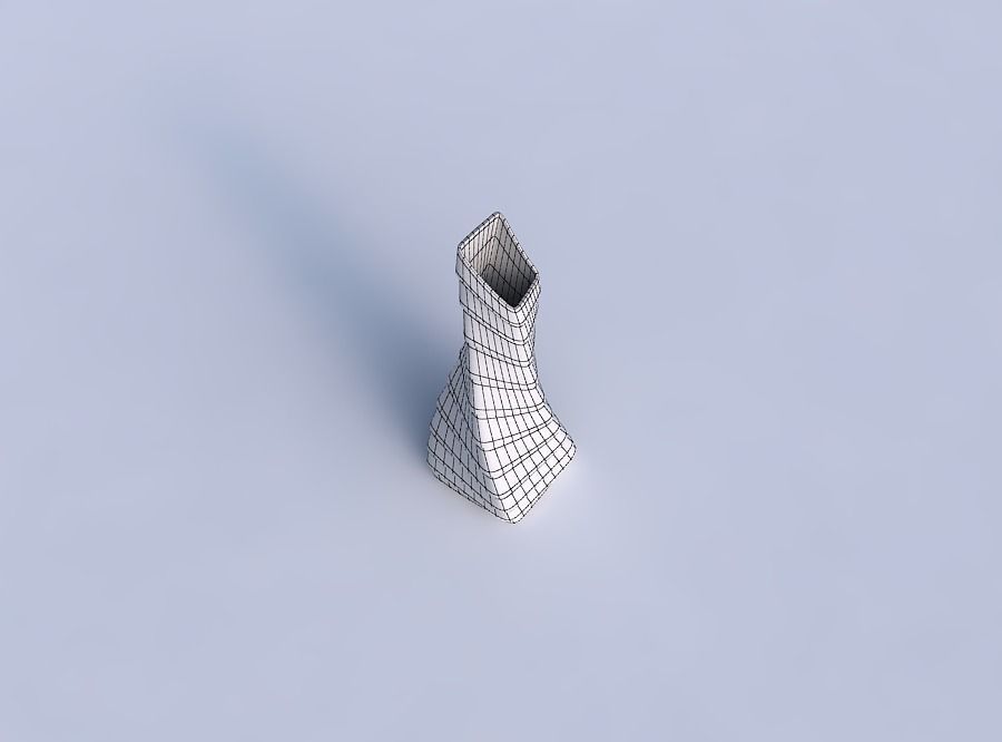 Vase twisted squeezed and bent rectangle with horizontal inve... 3D print model_6