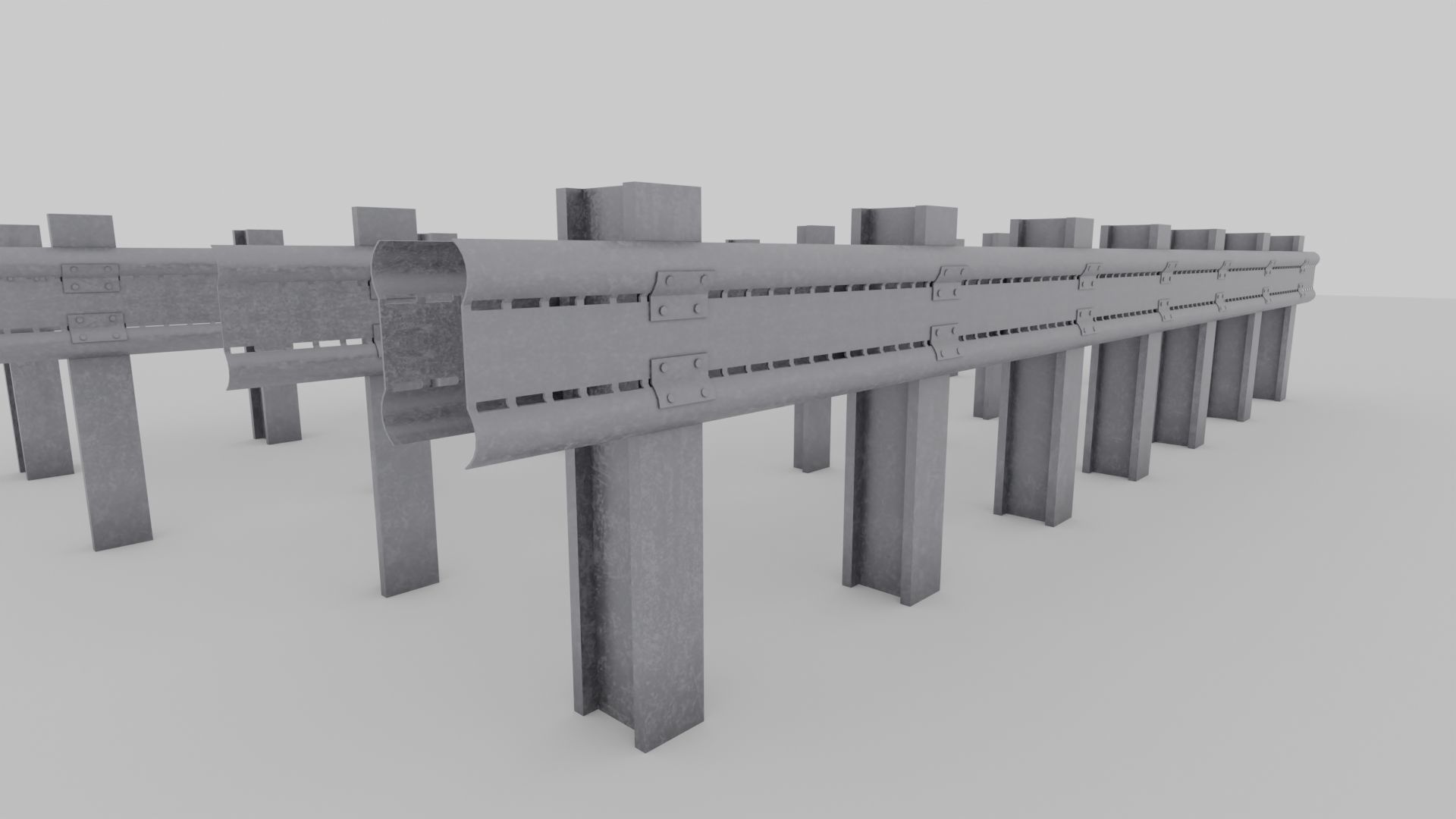 Highway Railing 3D model | CGTrader