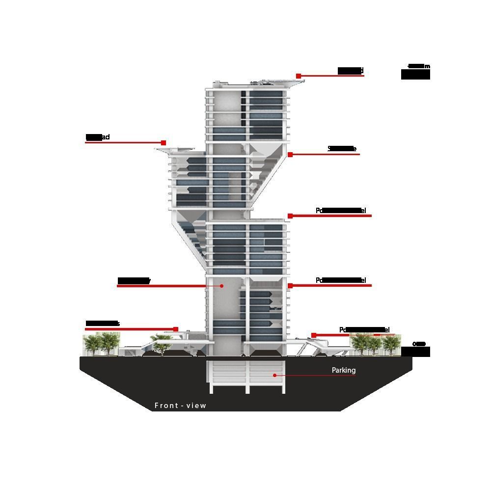 Matrix Residential Tower Low-poly 3D model_5