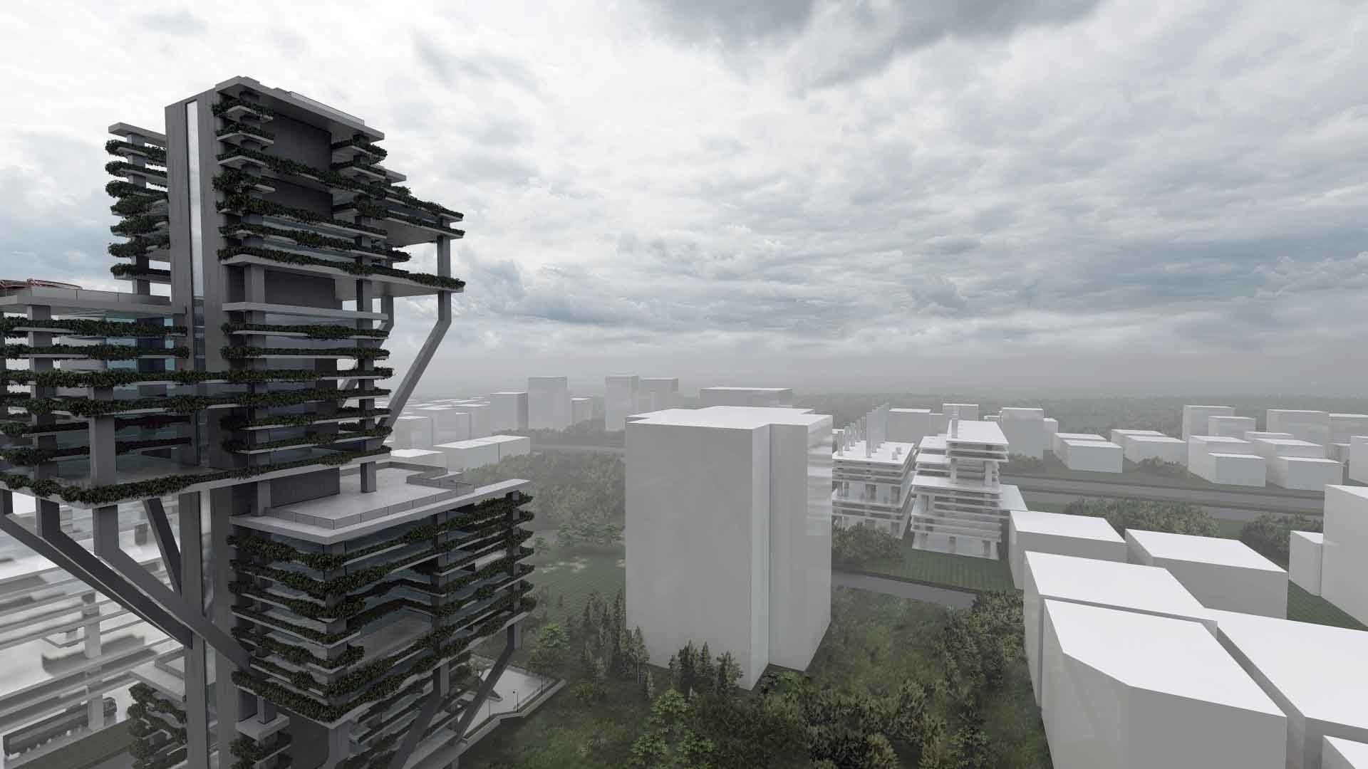 Matrix Residential Tower Low-poly 3D model_1