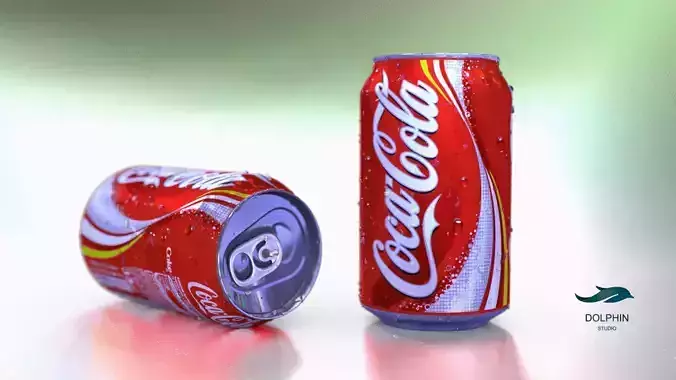 Coca cola  can Low-poly 3D model
