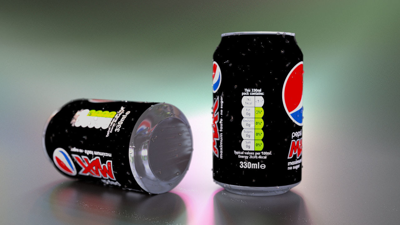 Pepsi Dark Can Low-poly 3D model_3