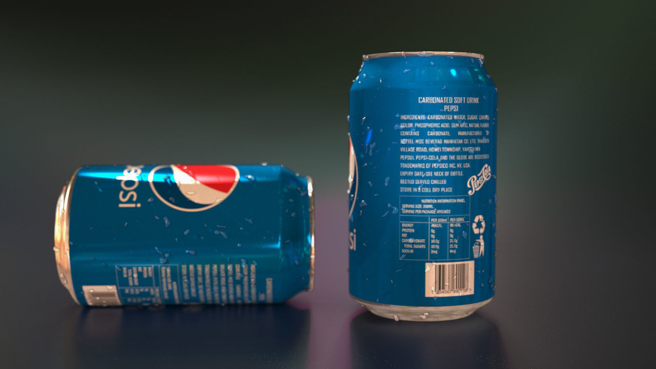 Pepsi Can Low-poly 3D model_3