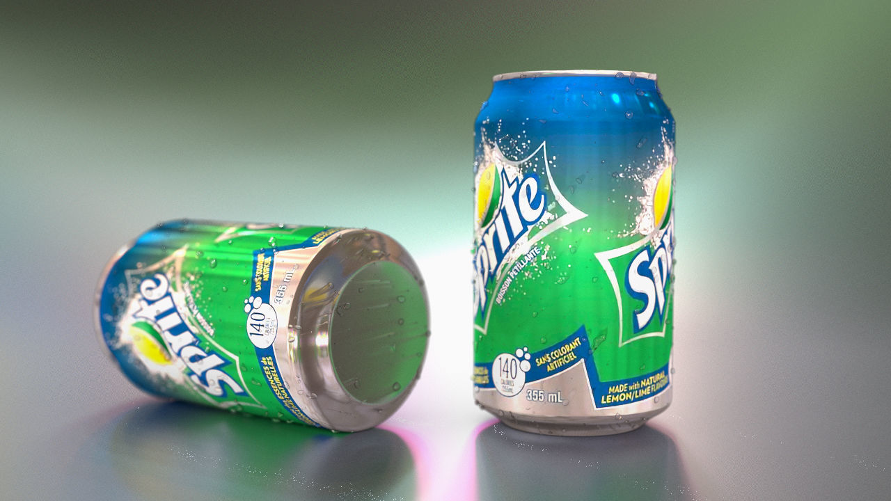 Sprite Can Low-poly 3D model_2