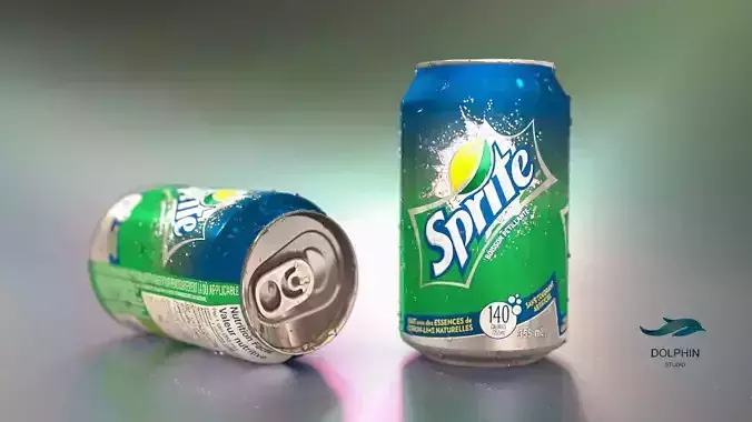 Sprite Can Low-poly 3D model