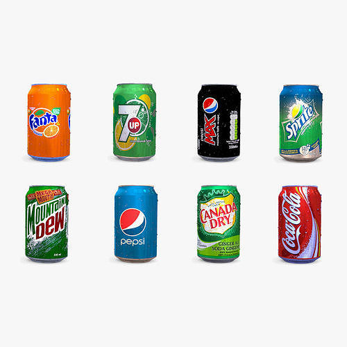 Soda cans 3D Model Collection