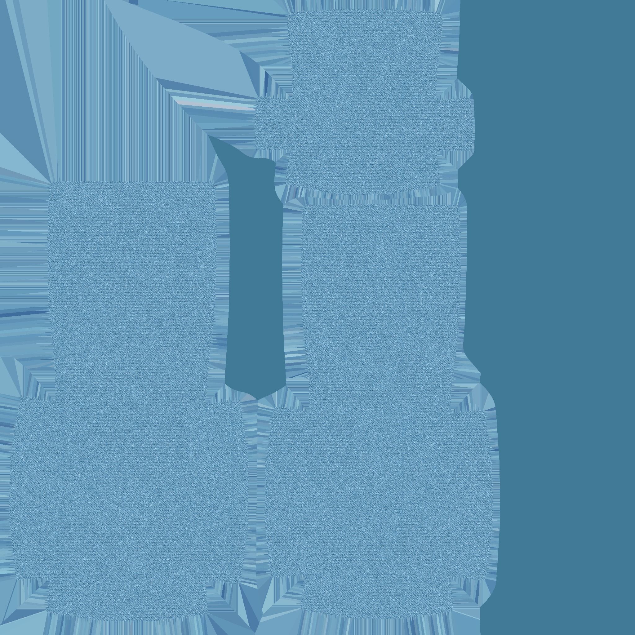 Blue Fabric Armchair - Furniture Interior Design Low-poly 3D model_13