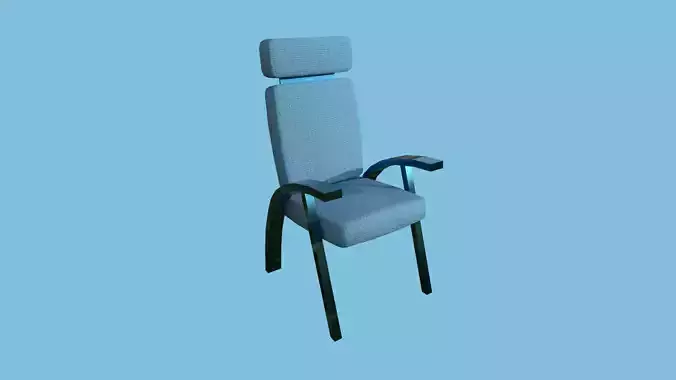 Blue Fabric Armchair - Furniture Interior Design Low-poly 3D model