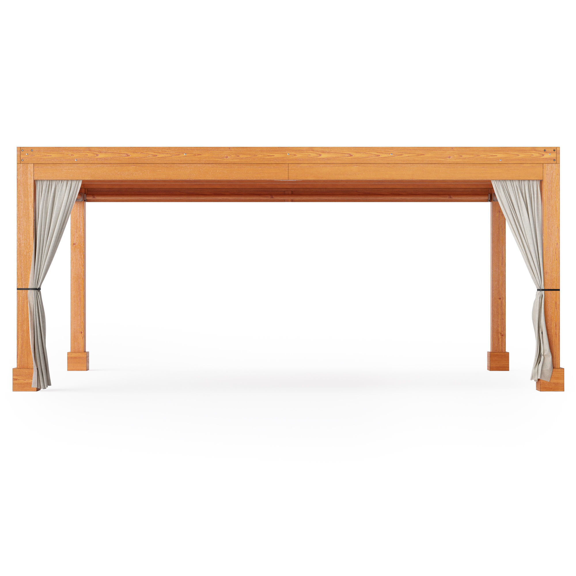 Modern Fat Timber Pergola - Forever Redwood 3D model_2