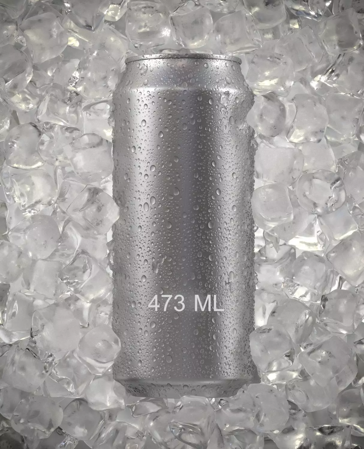 Beverage Can with Ice Cubes and Water Droplets 473ml 3D model_0