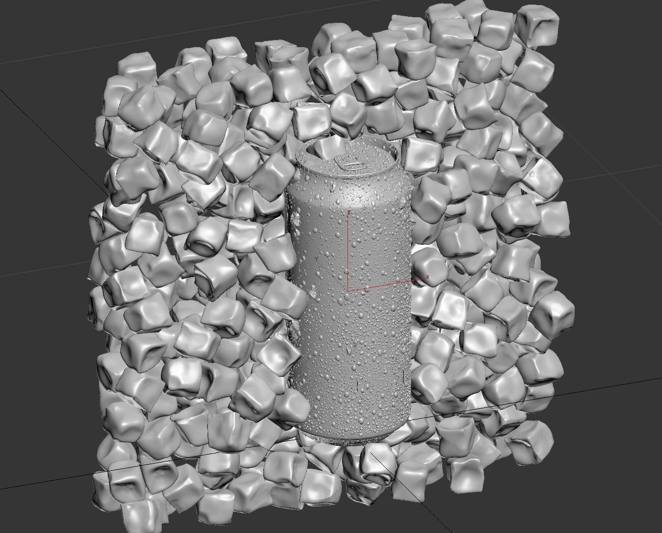 Beverage Can with Ice Cubes and Water Droplets 473ml 3D model_4