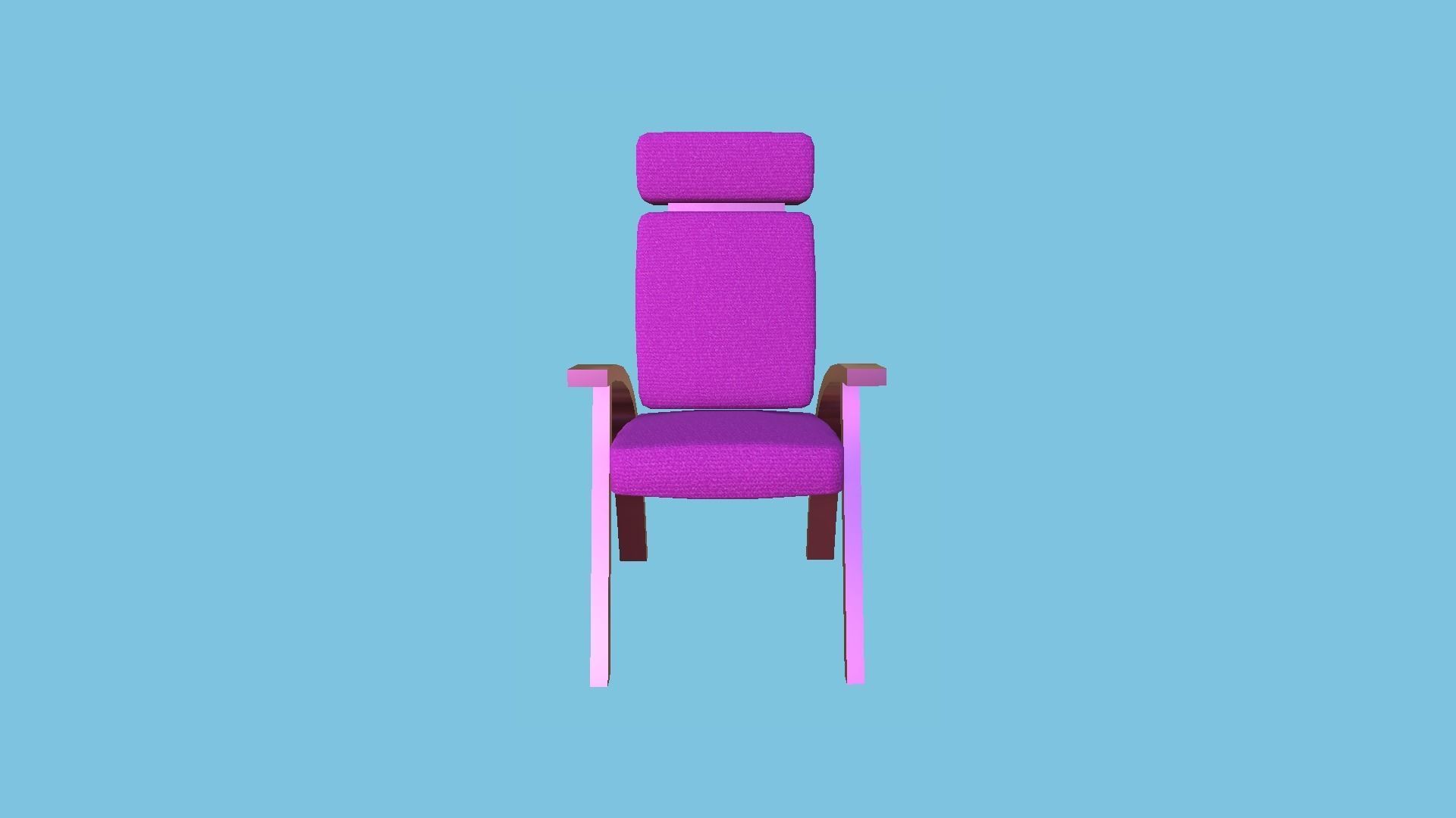 Pink Armchair - Furniture Interior Design Low-poly 3D model_3