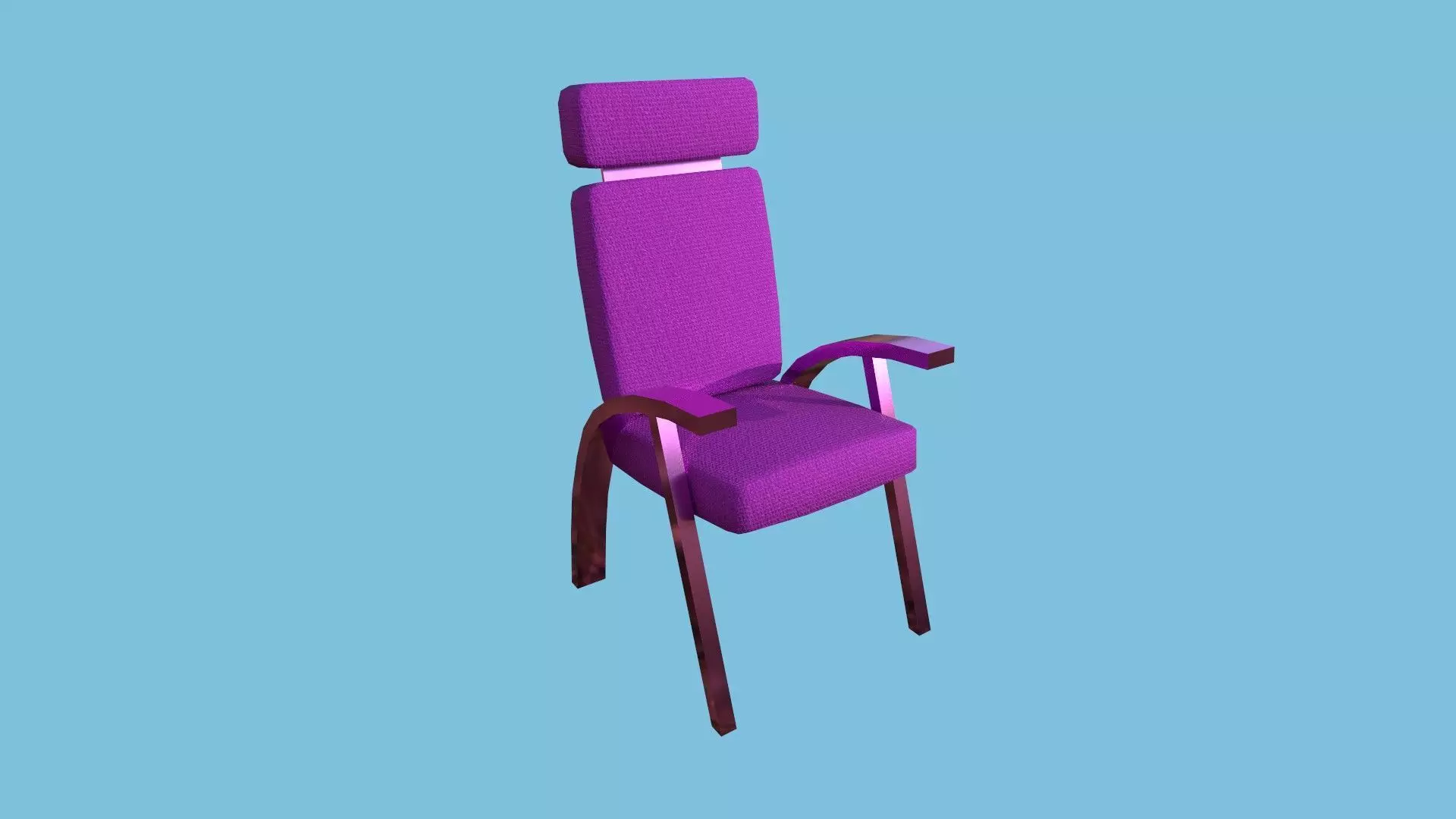 Pink Armchair - Furniture Interior Design Low-poly 3D model_0