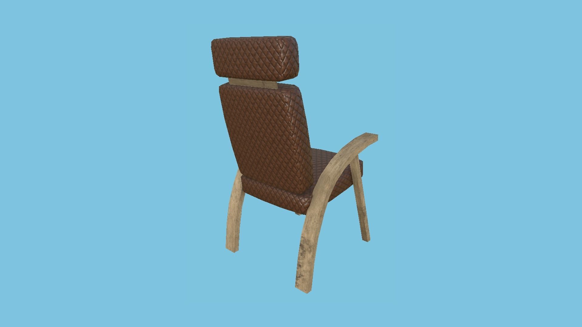 Leather Armchair - Furniture Interior Design Low-poly 3D model_1