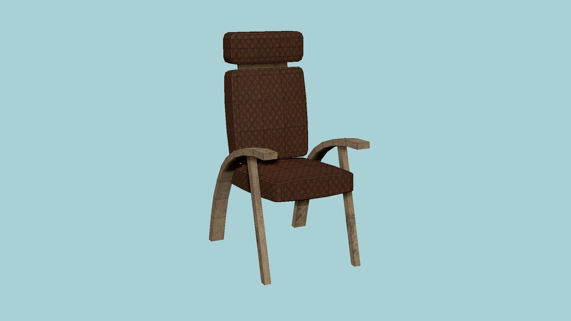 Leather Armchair - Furniture Interior Design Low-poly 3D model_6