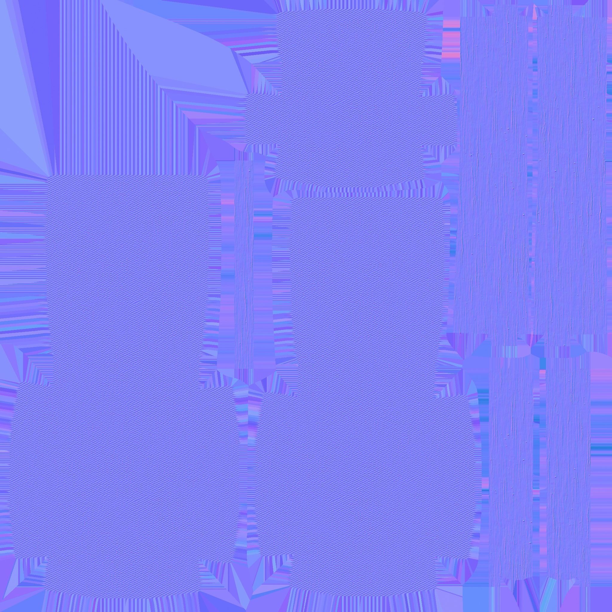 Blue Wood Armchair - Furniture Interior Design Low-poly 3D model_16