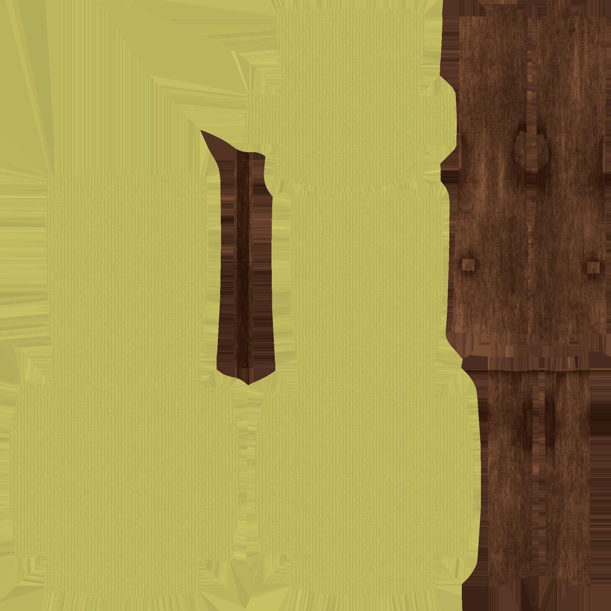 Yellow Wood Armchair - Furniture Interior Design Low-poly 3D model_13