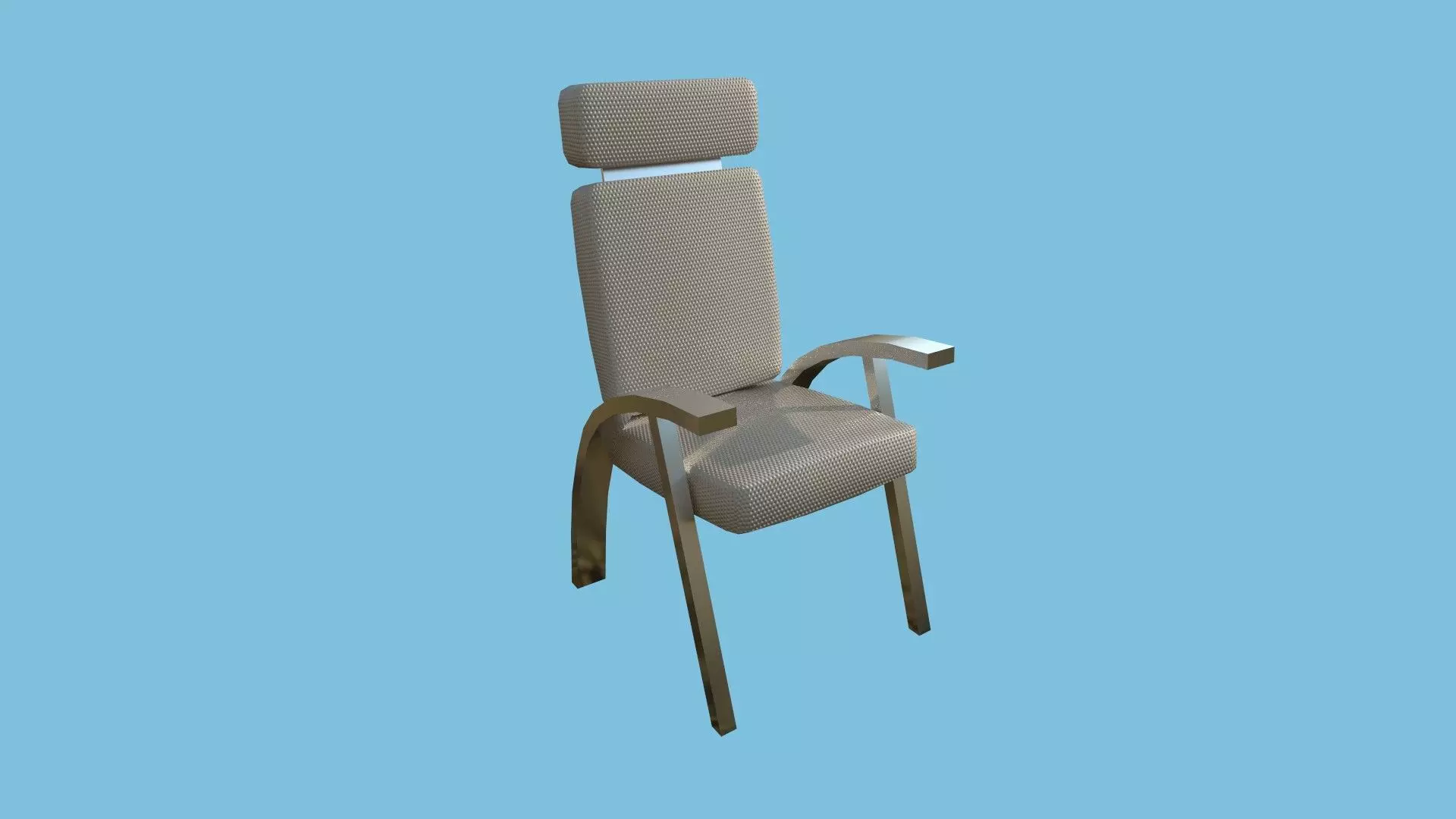 Beige Armchair - Furniture Interior Design Low-poly 3D model_0