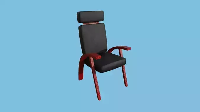 Black Red Armchair - Furniture Interior Design Low-poly 3D model