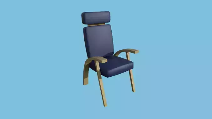 Dark Blue Armchair - Furniture Interior Design Low-poly 3D model