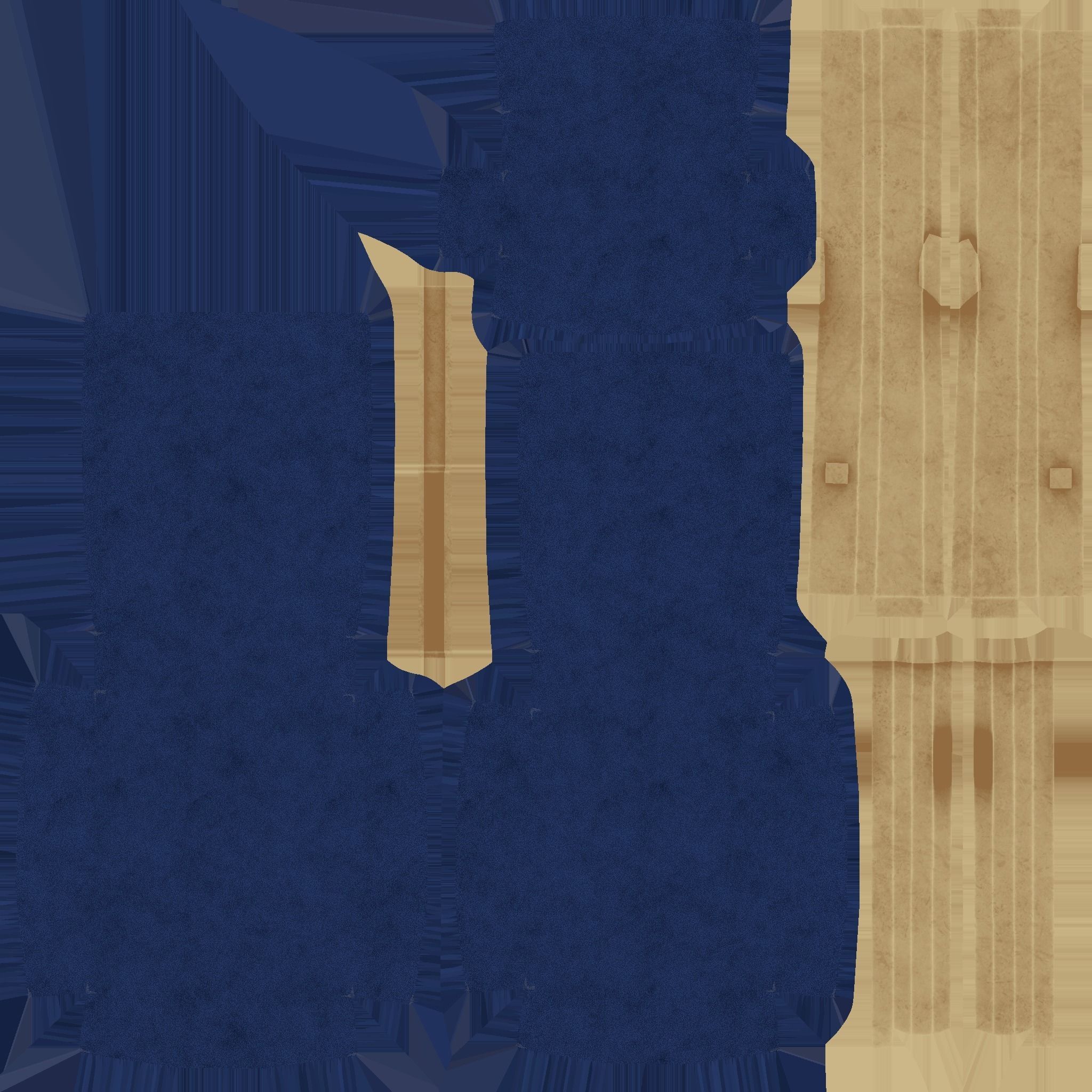 Dark Blue Armchair - Furniture Interior Design Low-poly 3D model_13