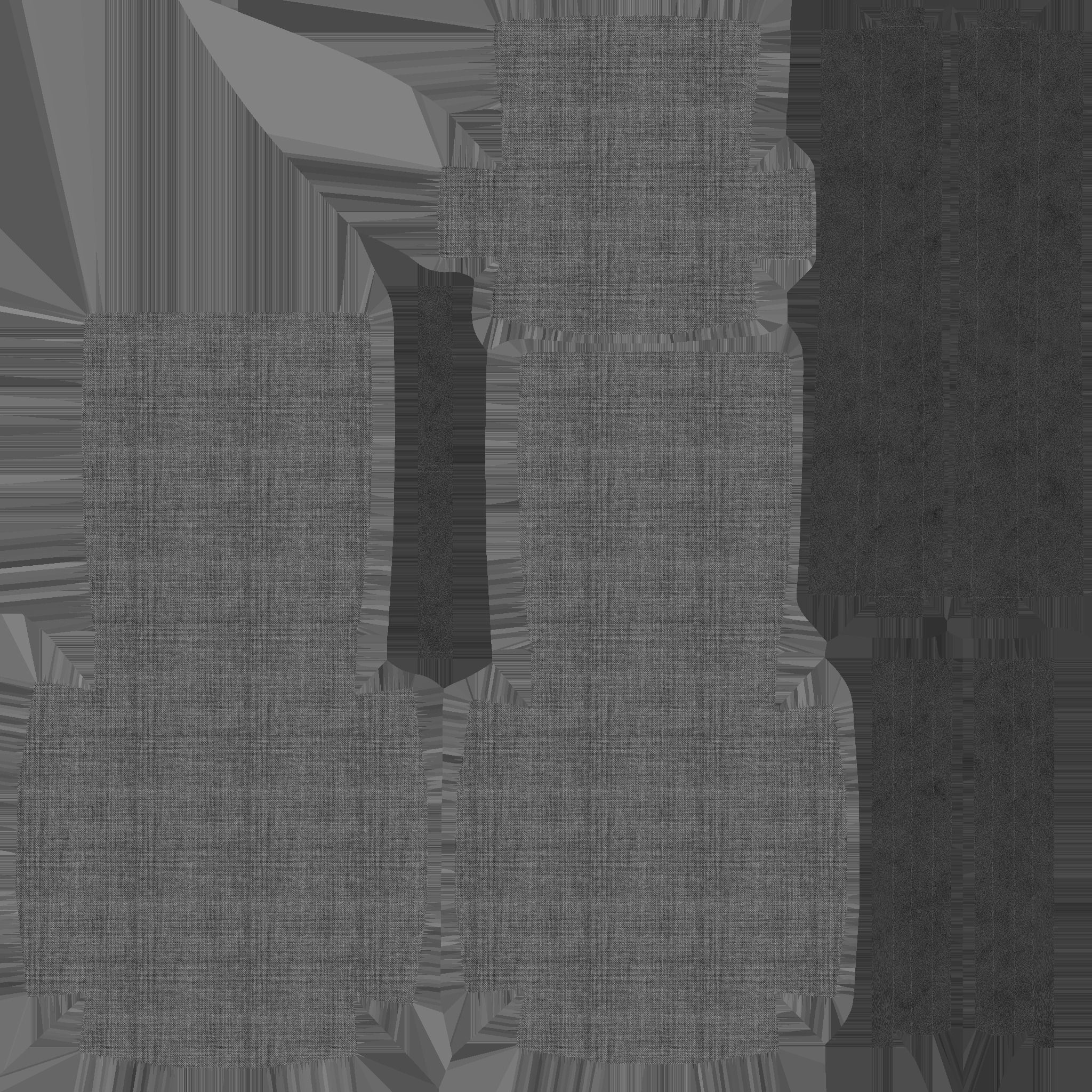 Gray Fabric Armchair - Furniture Interior Design Low-poly 3D model_17