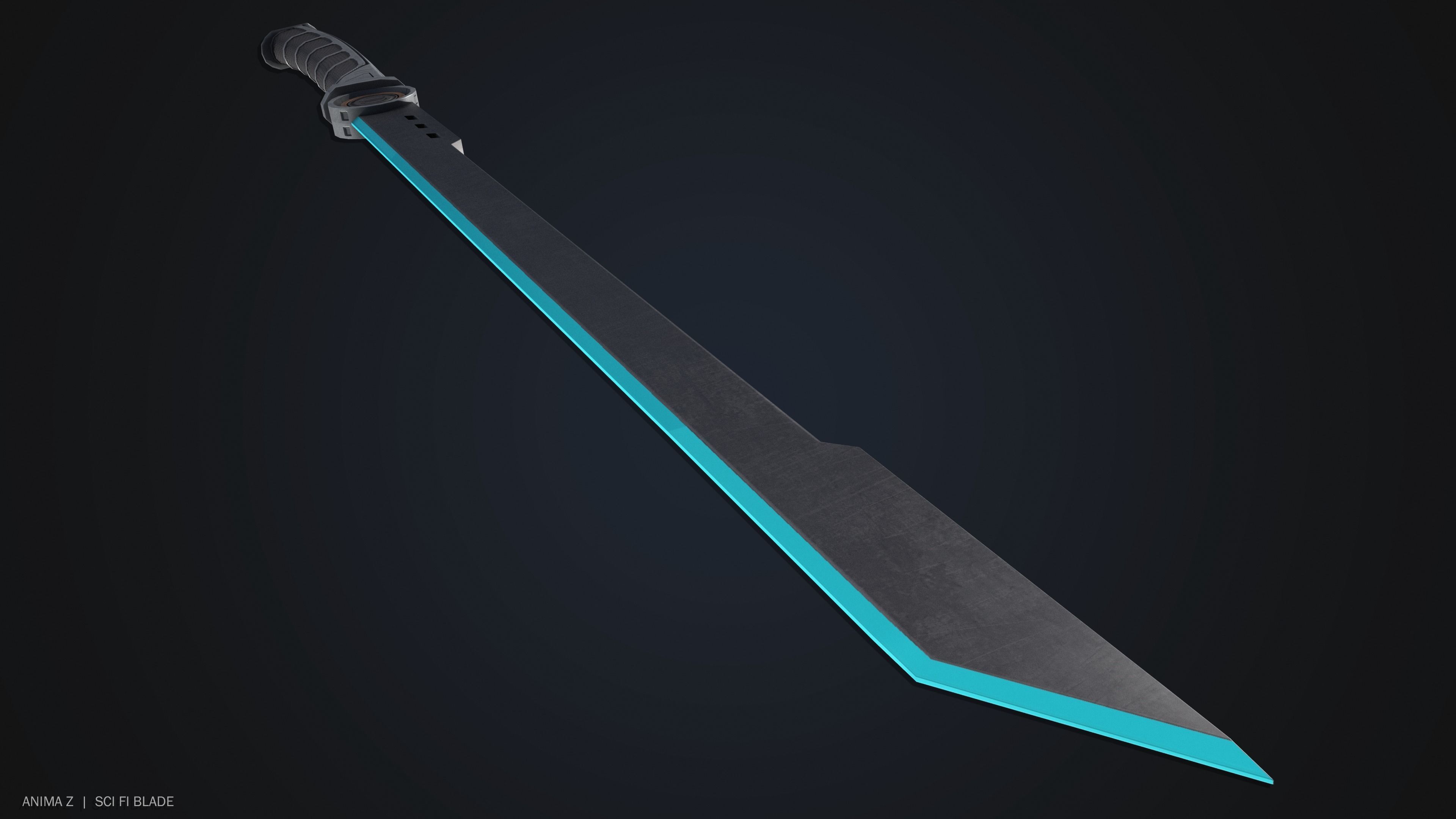 Sci fi blade Low-poly 3D model_9