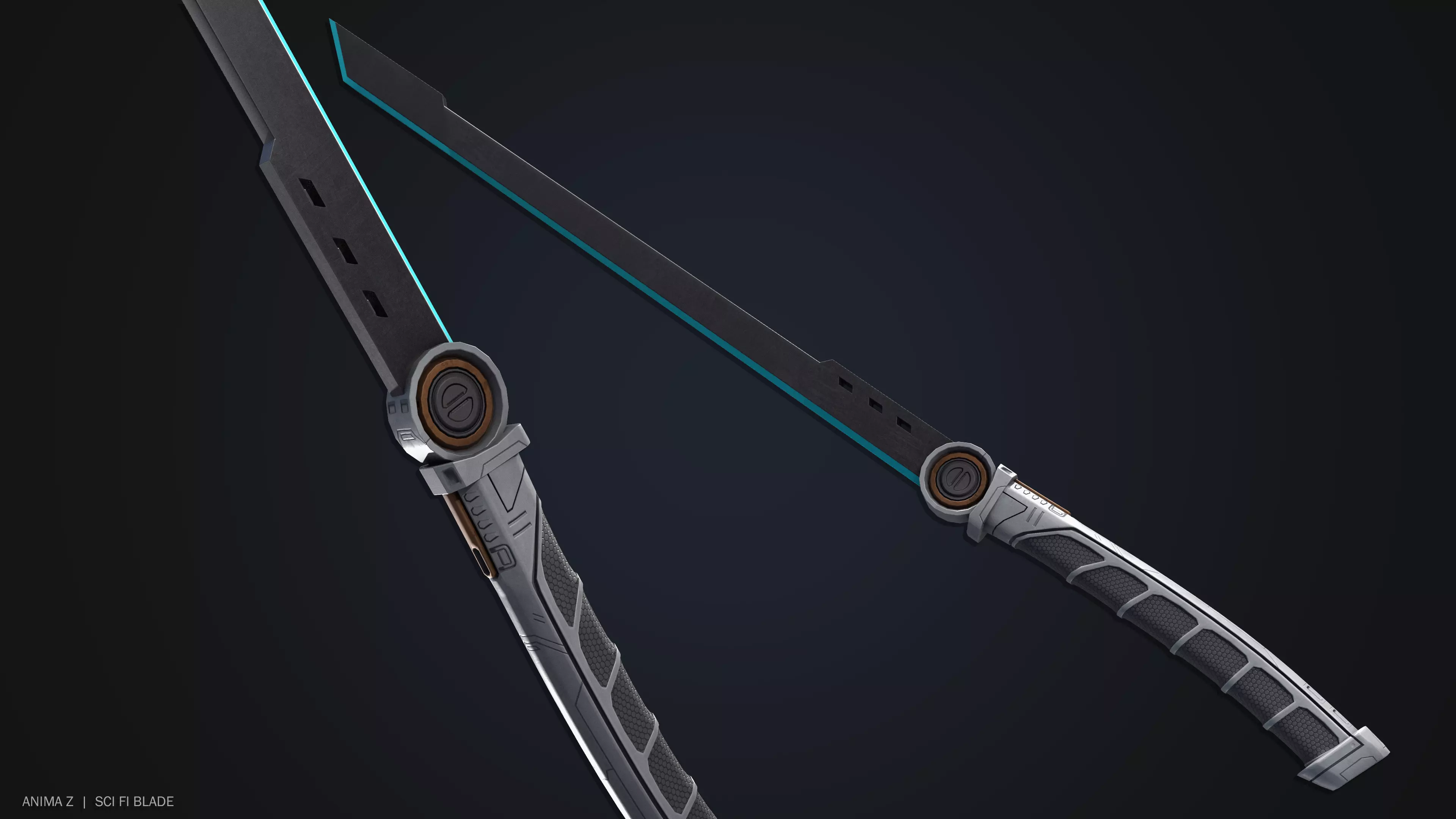 Sci fi blade Low-poly 3D model_0