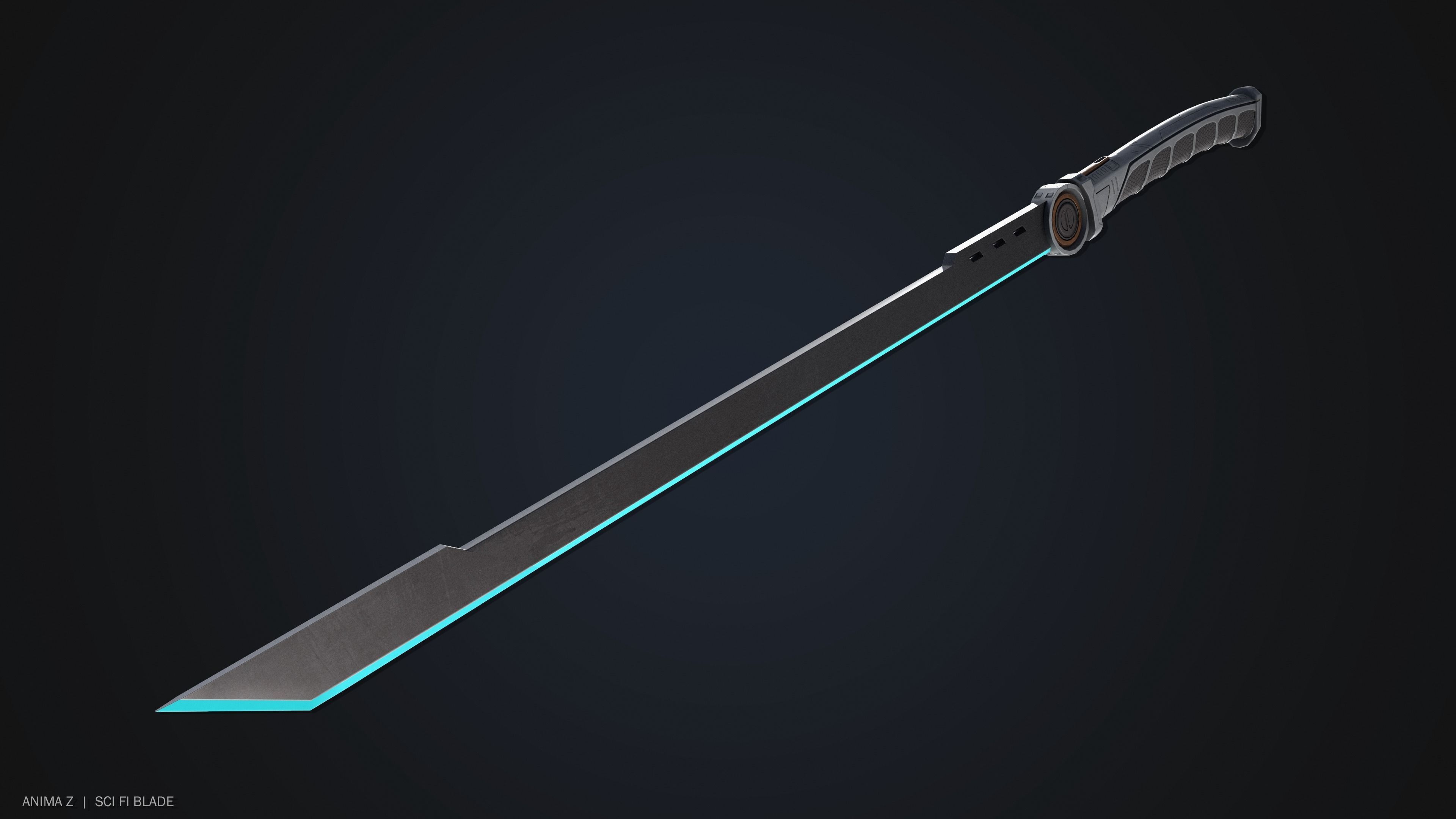 Sci fi blade Low-poly 3D model_6