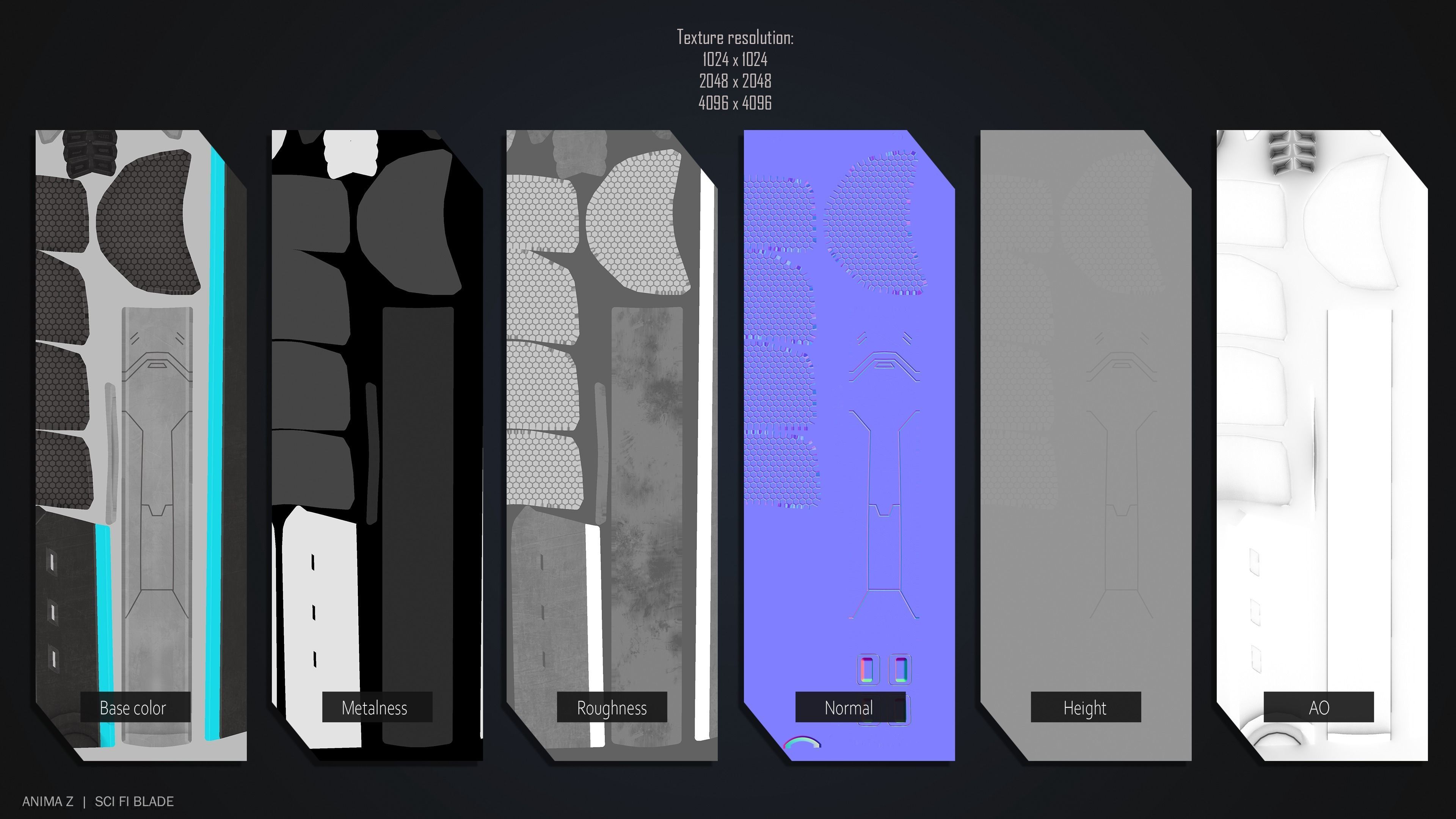 Sci fi blade Low-poly 3D model_3