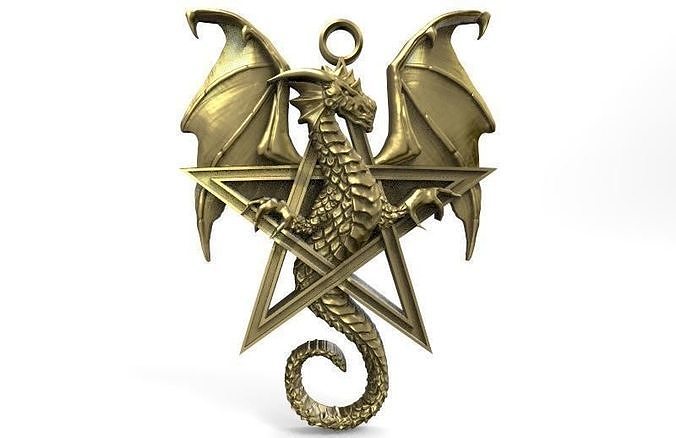 Dragon pentagram pendant 3D print model