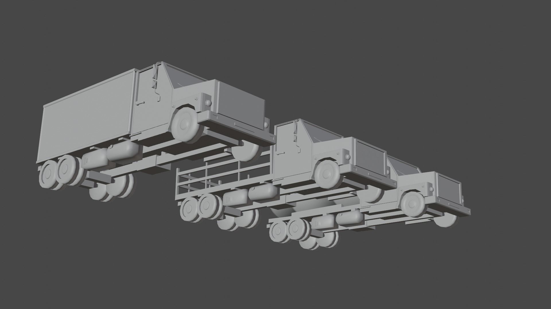 lowpoly trucks truck with box Low-poly 3D model_17