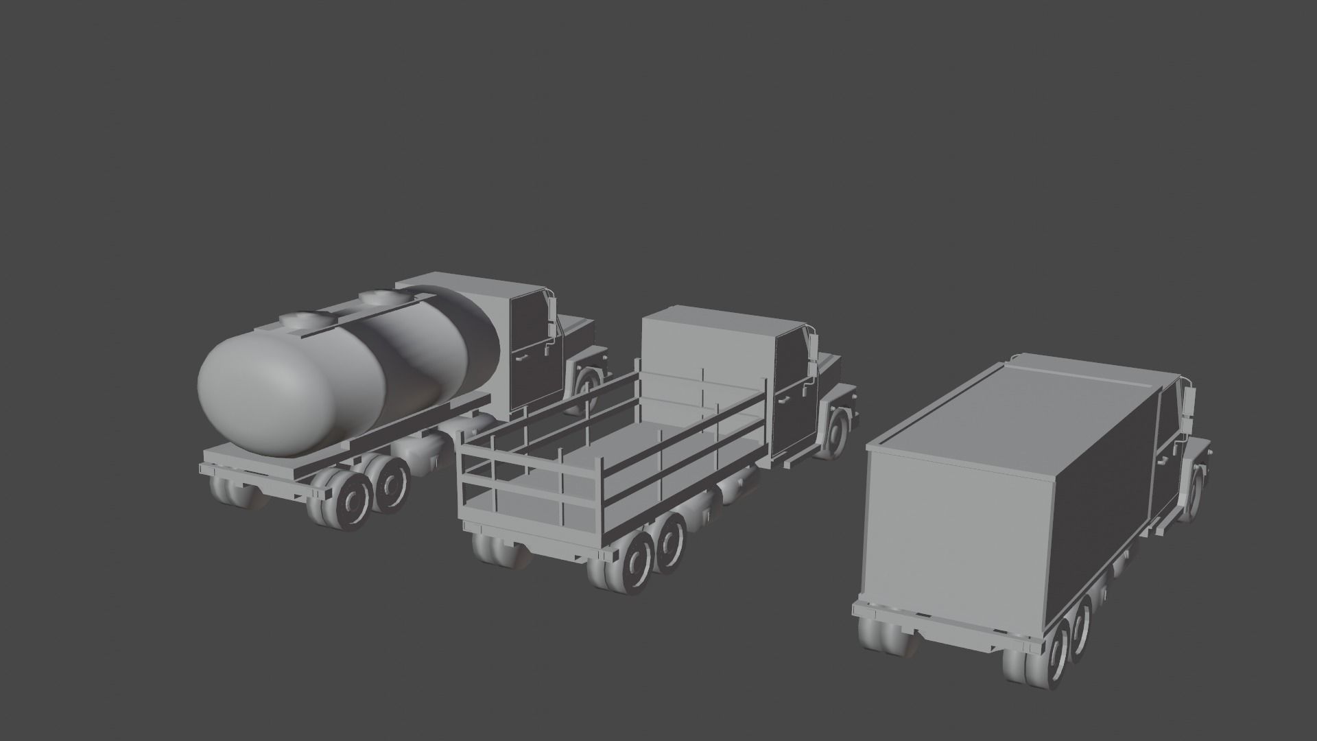 lowpoly trucks truck with box Low-poly 3D model_16