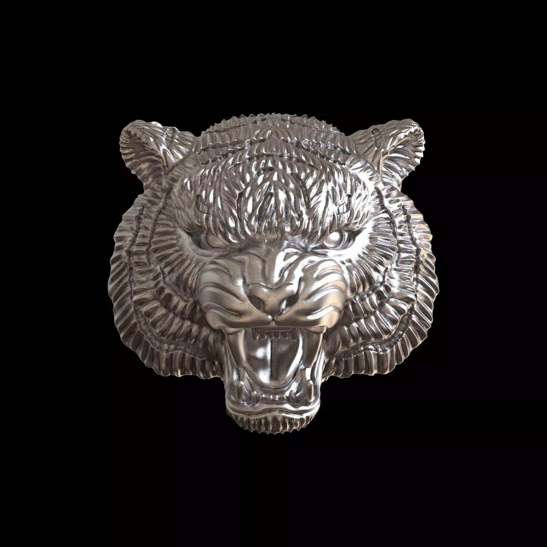 Tiger head angry 3D print model