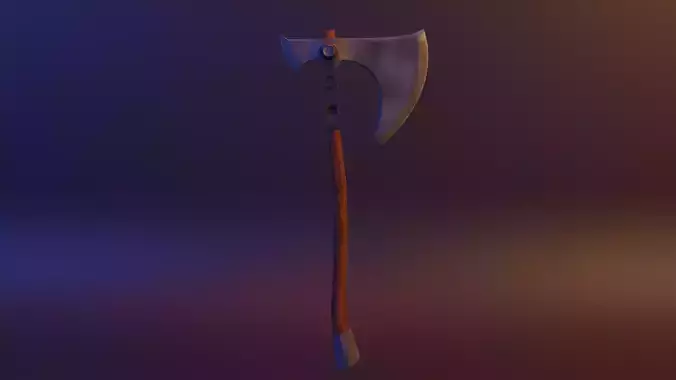 Hand-Paint Game Ready Low-poly 3D model axe