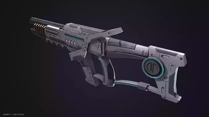 Sci fi rifle Low-poly 3D model