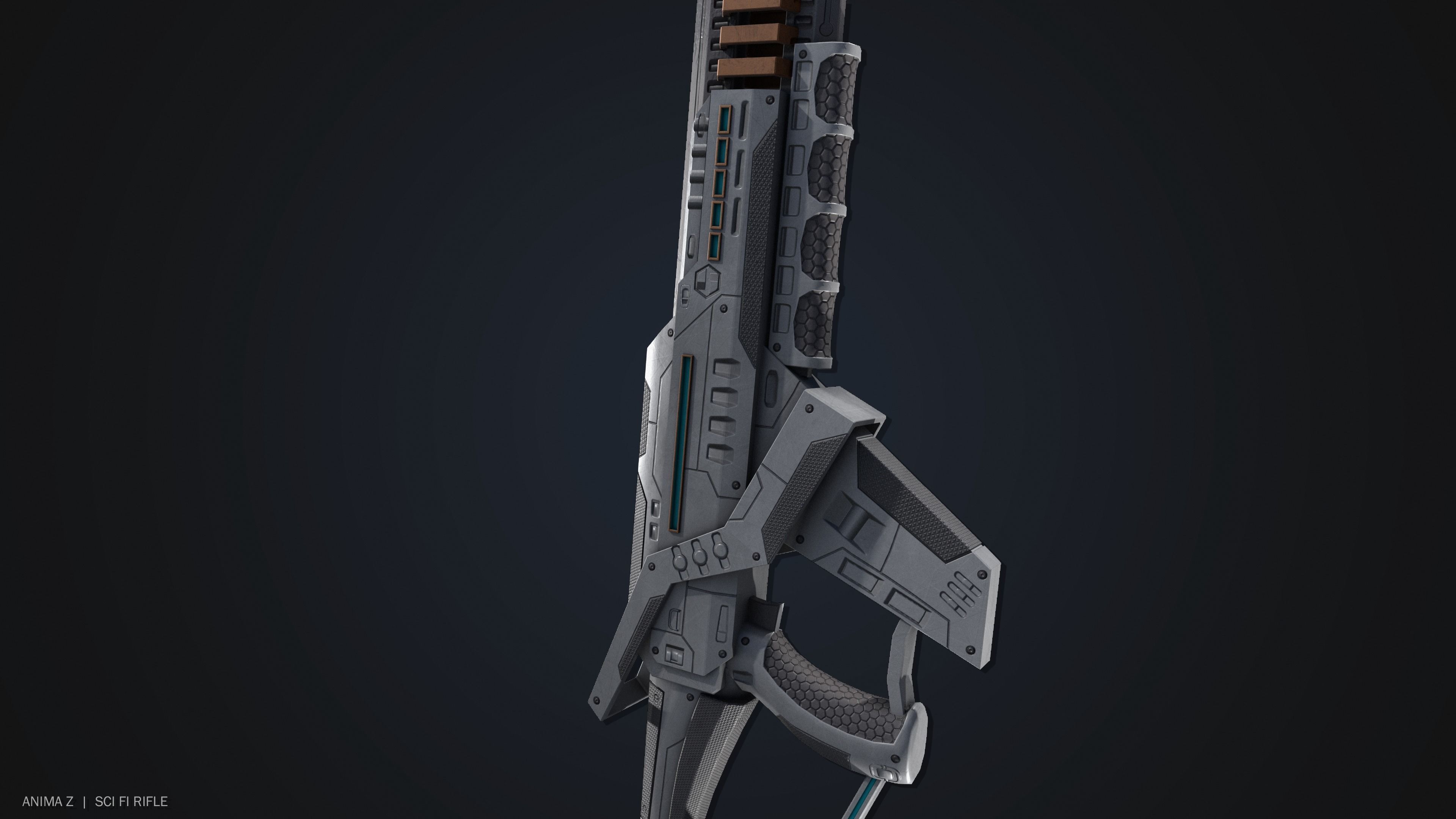 Sci fi rifle Low-poly 3D model_8