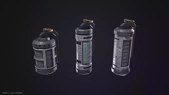 Sci fi grenade Low-poly 3D model