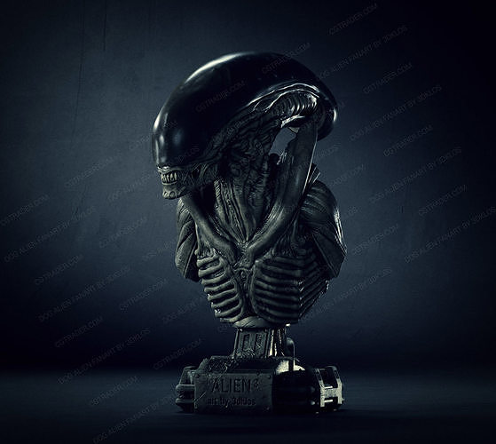 Dog alien Bust - printable STL 3D print model