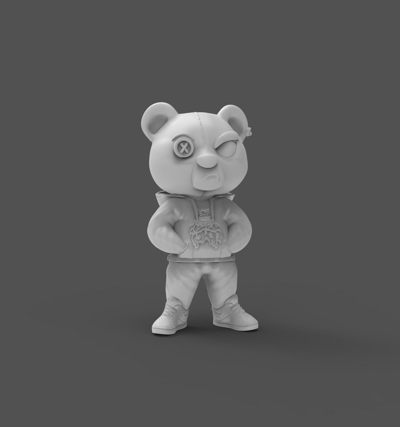 cartoon bear 3D print model_4
