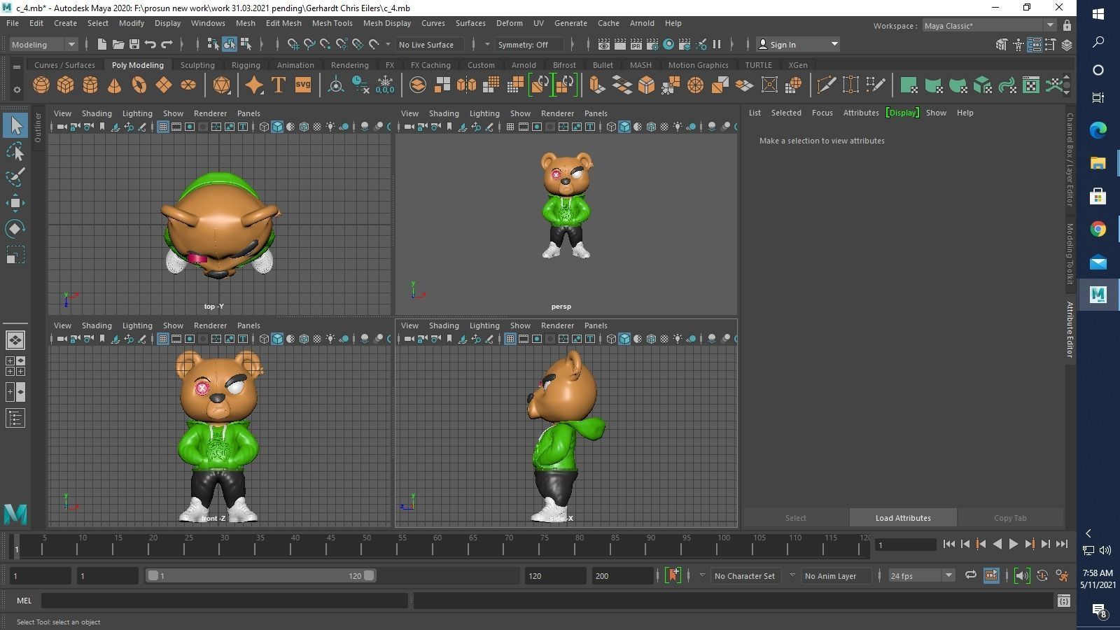 cartoon bear 3D print model_5